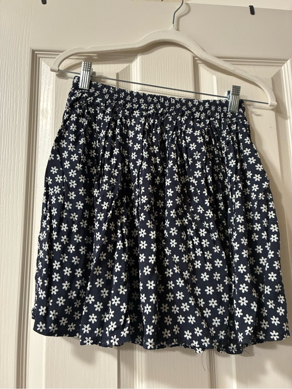 Brandy Melville Navy Floral Print A-Line Skirt